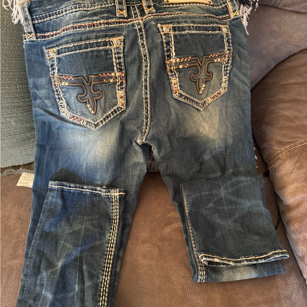 Rock Revival Denim Jeans with Embroidered Pockets